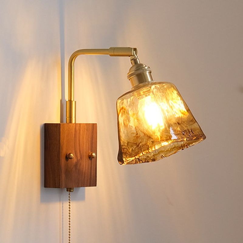 Contemporary Wall Sconce Armed Sconce Lighting with Glass for Bedroom