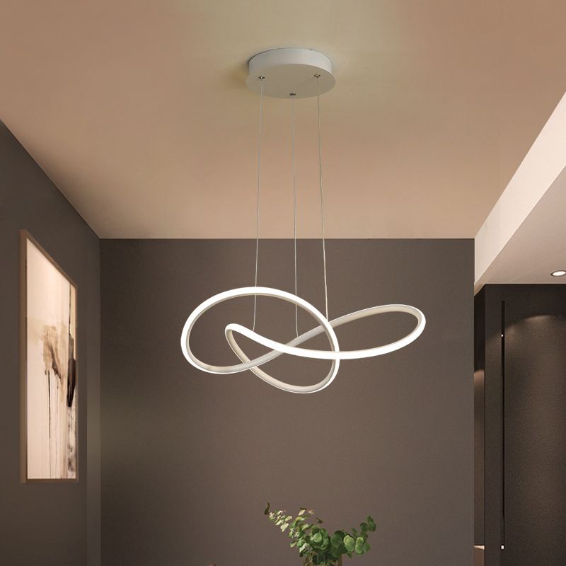 Metallkurven formen Deckenkronleuchter moderner LED -Decke Anhänger Licht für Wohnzimmer