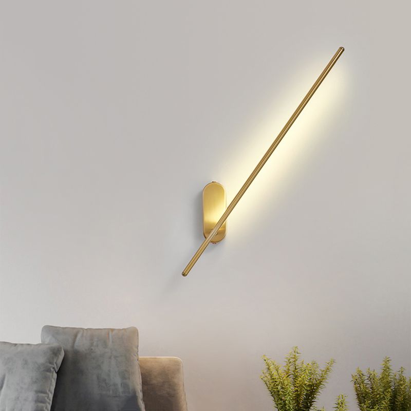 Moderne, prägnante Innenleitwandlampe Kupfer linearer Wandleuchten mit Acrylschatten
