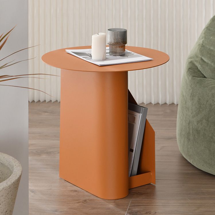 Contemporary Round End Table 18.5" Tall Metal Pedestal Side Table