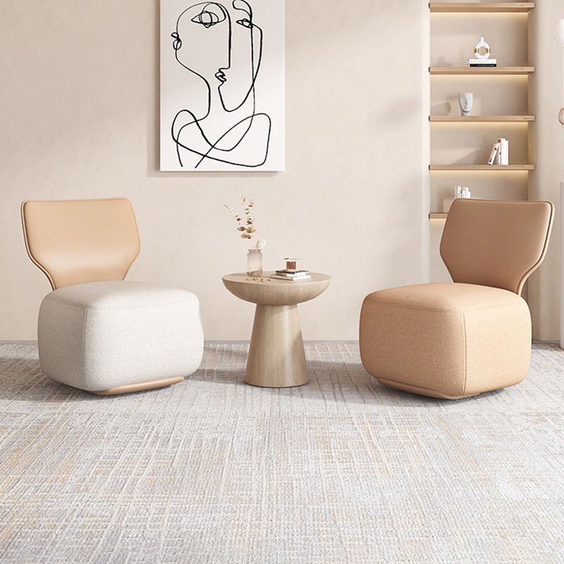 Industrial Upholstered Accent Chair Leather Tight Back Armless Chair