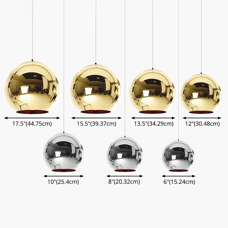 1 Light Glass Pendant Lighting Fixtures Modern Globe Dining Room Hanging Light Fixtures