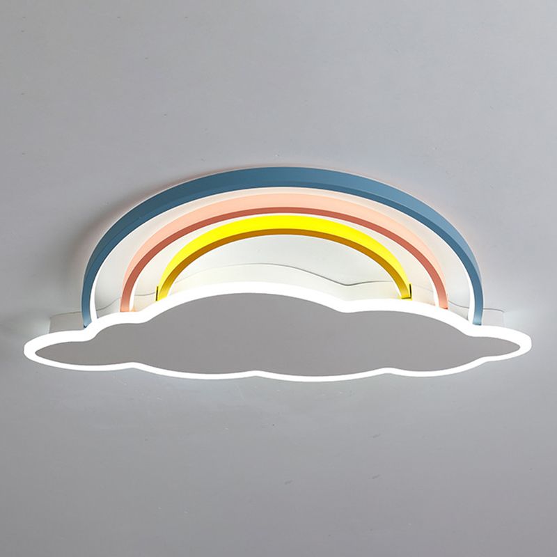 Luz empotrada de arco iris y nube, luz LED de montaje en techo multicolor de dibujos animados para dormitorio