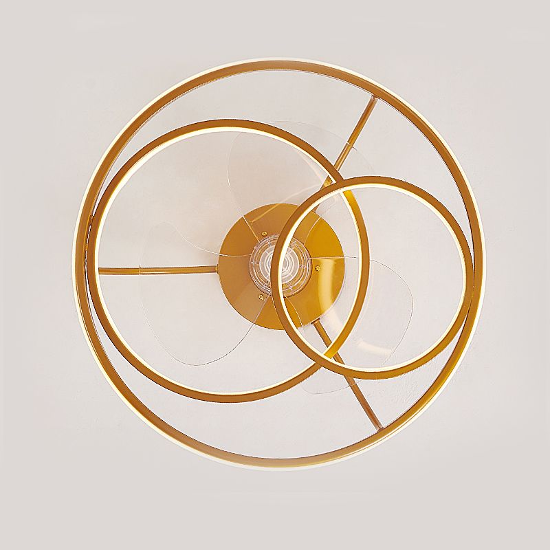 Minimalistische Halo -Ring -Form -Lüfterbeleuchtung Metall Schlafzimmer Halbblöcke Deckenleuchte