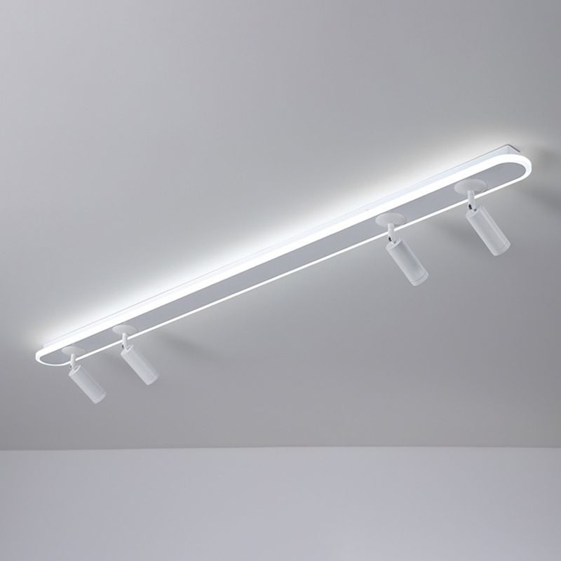 El semi - integrado LED de barra ovalada está instalado en la lámpara de pantalla de acrílico interior de la lámpara de aluminio creativa moderna.