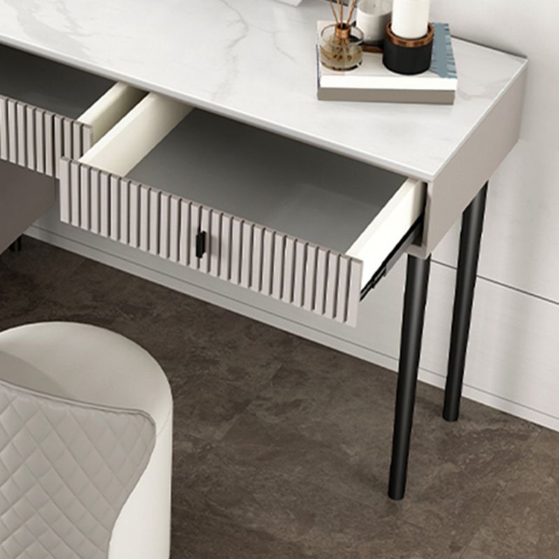 Glam Solid Wood Make-up Vanity Slate Top Vanity Dressing Table