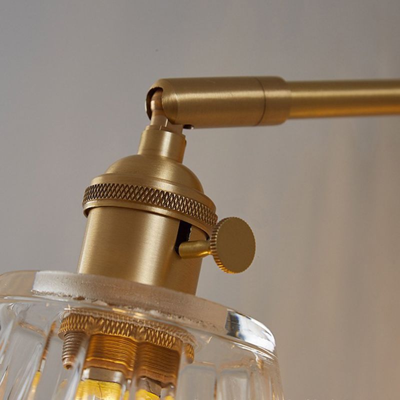 Glass Cone Shape Wall Light Industrial Style 1 Light Wall Light Sconce in Brass