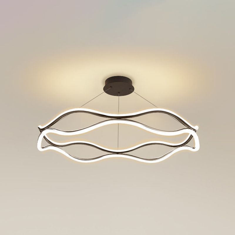 Unique Shape Chandelier Lamp Modern 2 Lights LED Hanging Light for Bedroom