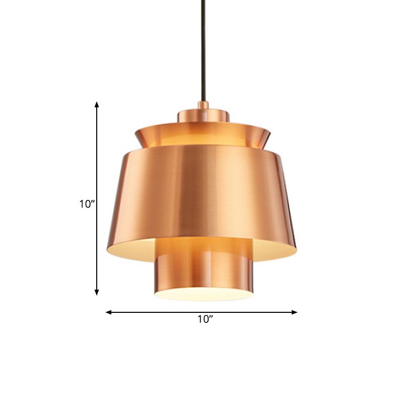 Lámpara de luz colgante de estilo modernista Metálico 1 cabezal Lámpara colgante de sala de estar en negro/gris