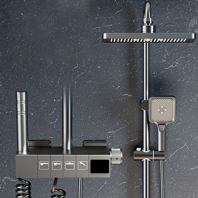 Contemporary Shower Set Slide Bar Dual Shower Head Thermostatic Wall Mounted Shower System