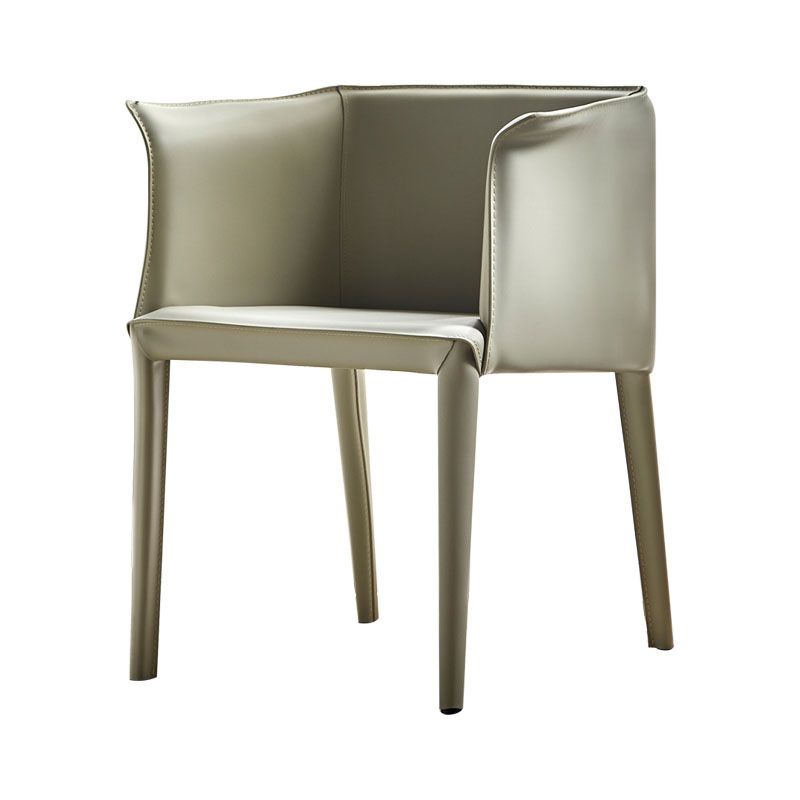 Silla de comedor moderna de cuero para restaurante Silla de comedor con respaldo sólido