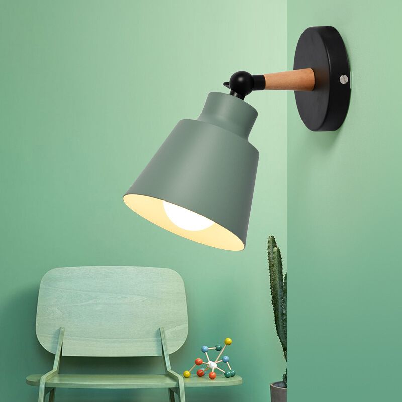 Postmodern Colorful Wall Light Fixture with Metal Shade for Sitting Room