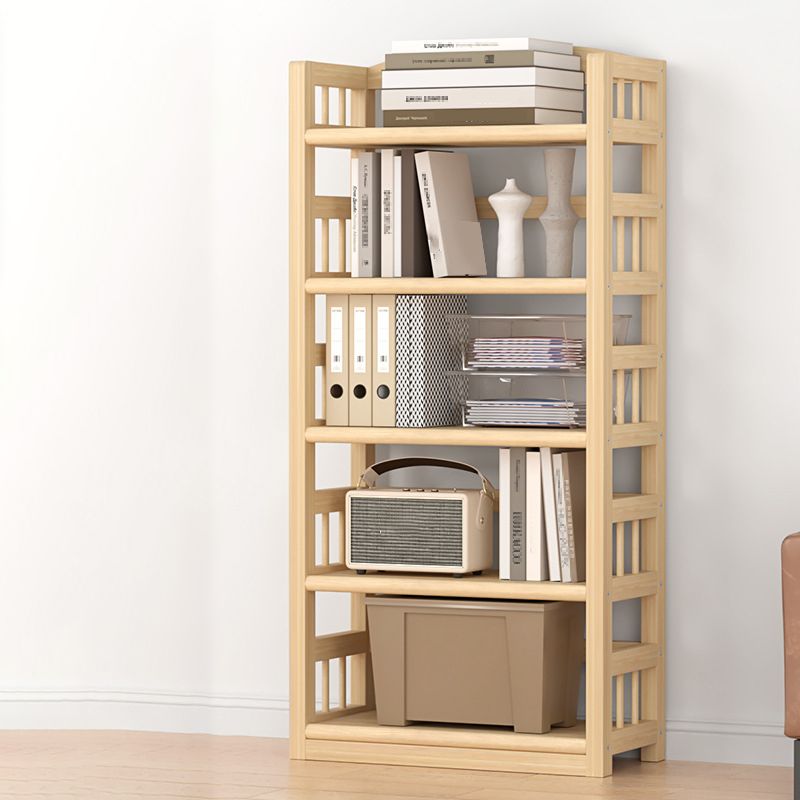 Contemporary Pine Shelf Bookcase Standard Natural Open Bookcase