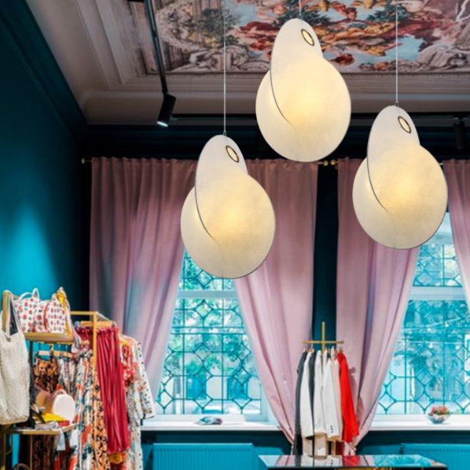 3-licht zijden hangend licht in moderne beknopte stijl roestvrijstalen geometrische hanglamp in het wit