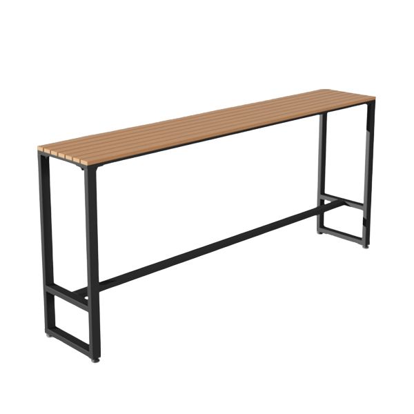 Outdoor Wooden Bar Table Industrial Trestle Footrest Counter Height Dining Table