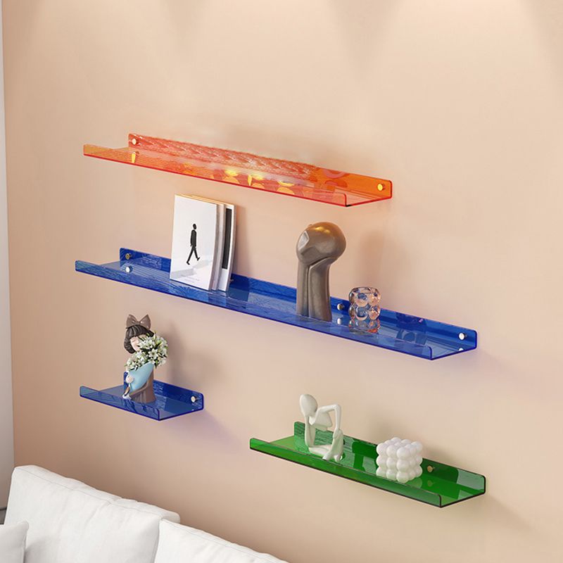 Contemporary Wall Mounted Bookcase Acrylic Book Shelf for Living Room