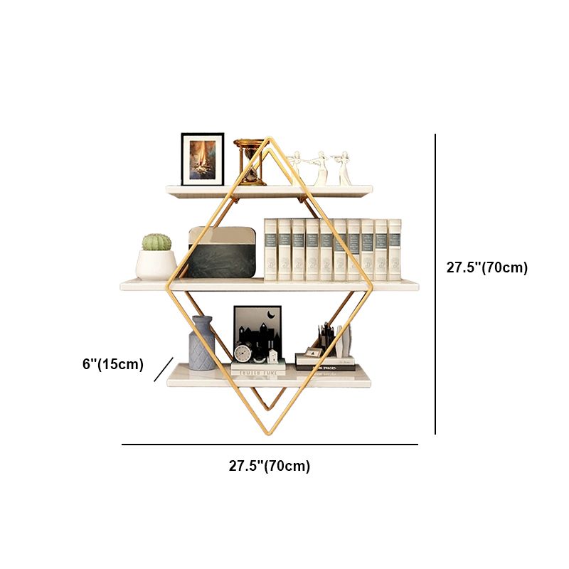 Open Bookcase Bookshelf Light Luxury Metal 3-Tier Book Shelf