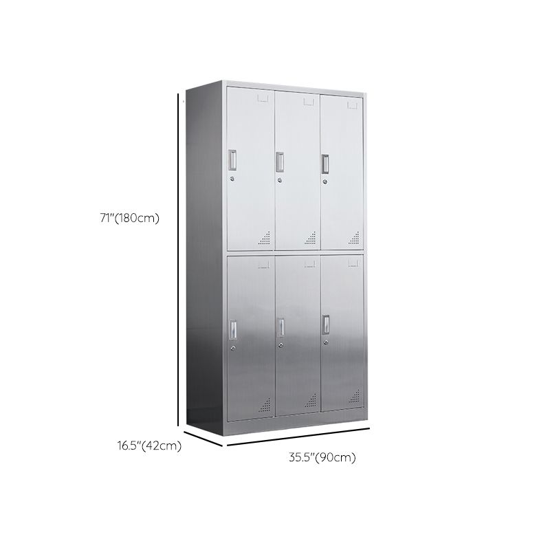 Modern Hinged Door Storage Cabinet Chrome Metal Armoire for Bathroom