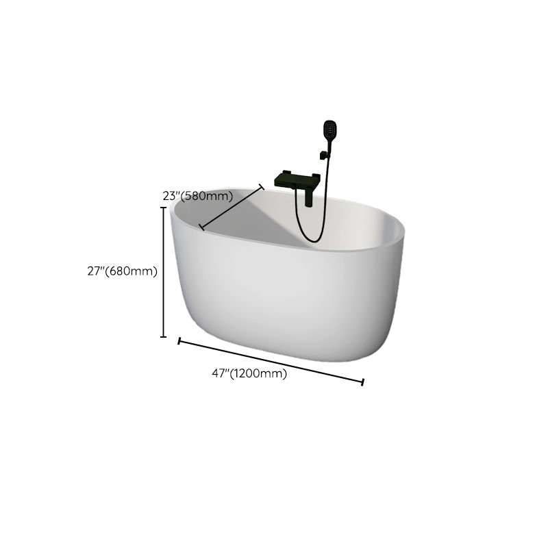 Modern Acrylic Ellipse White Bathtub Back to Wall with Drain Bath Tub