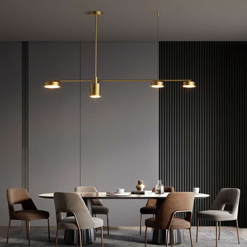 Drum Dinning Room Island Ceiling Light Metal LED Minimalist Island Pendant Light