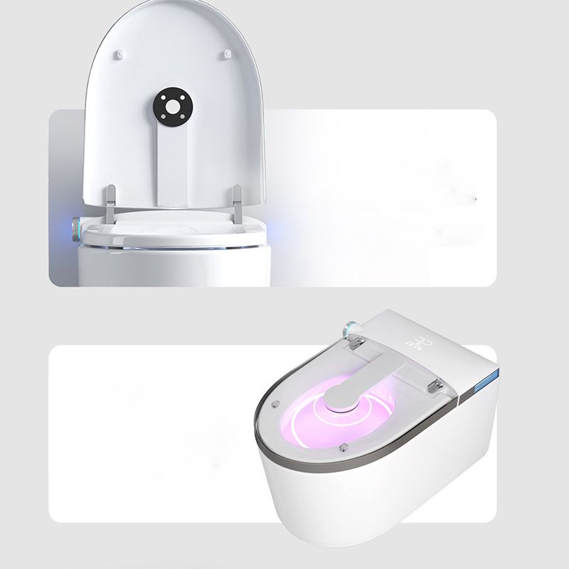 Modern White Gravity Flush Toilet One-Piece Wall Mount Toilet for Bathroom