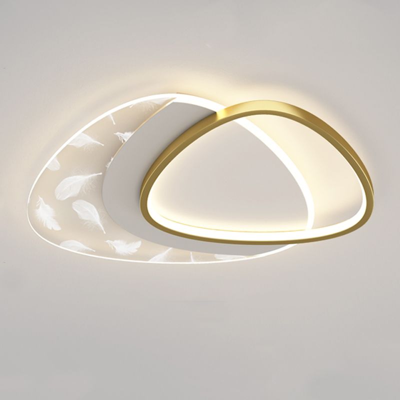 2 Light Geometry Ceiling Lamp Modern Style Metal Ceiling Lighting for Living Room