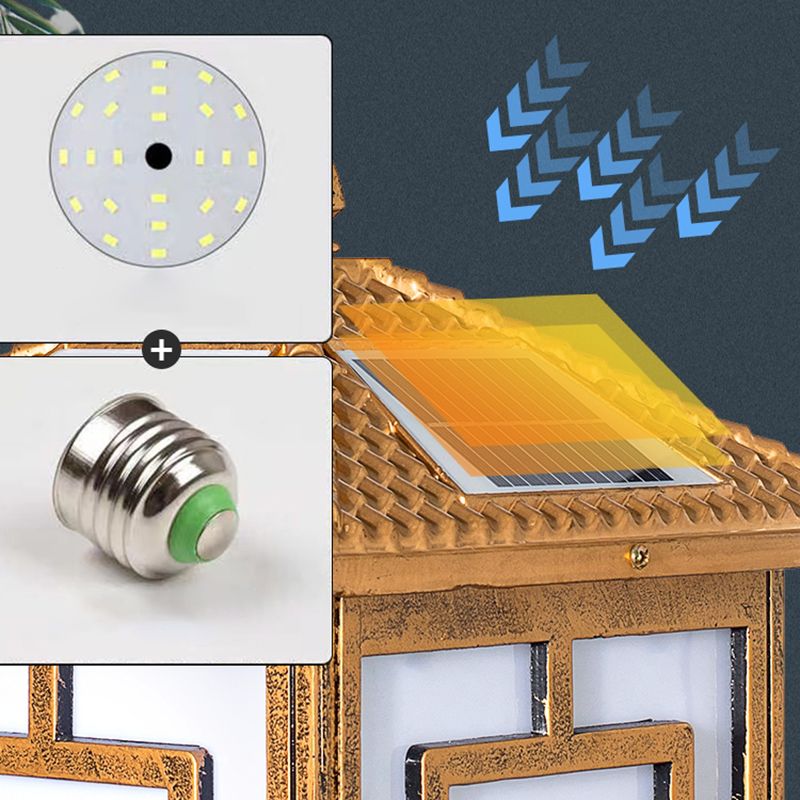 Contemporary Square Shape Waterproof Pillar Light with Metal for Courtyard