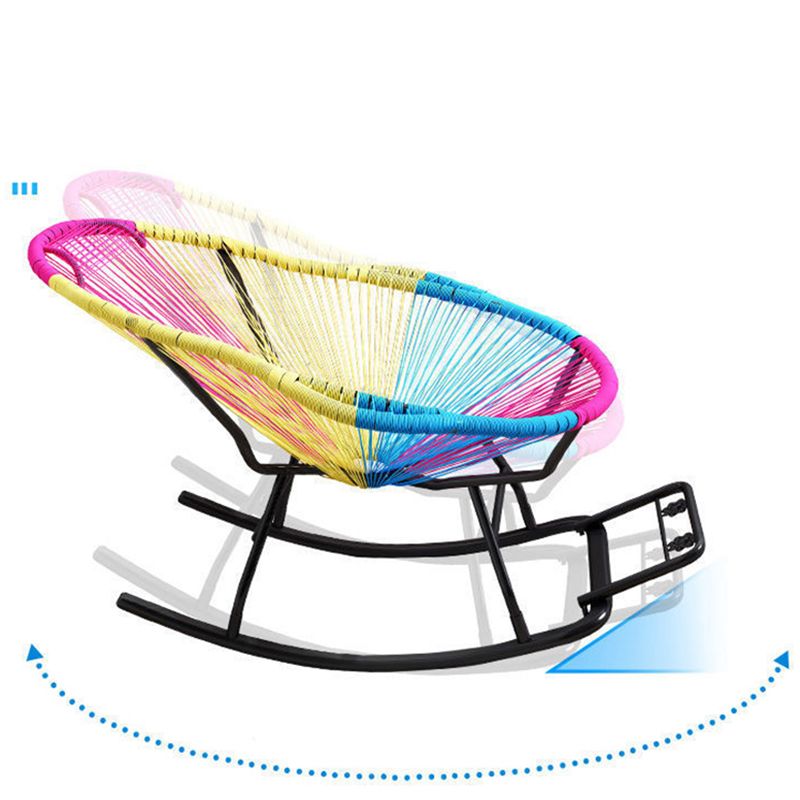 Contemporary Rocking Chair Woven Rope Rocking Accent Chair for Porch