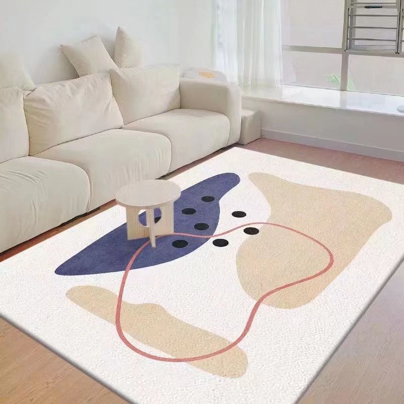 Modern Colorblock Rug Polyester Rug Friendly Washable Non-Slip Area Rug for Living Room