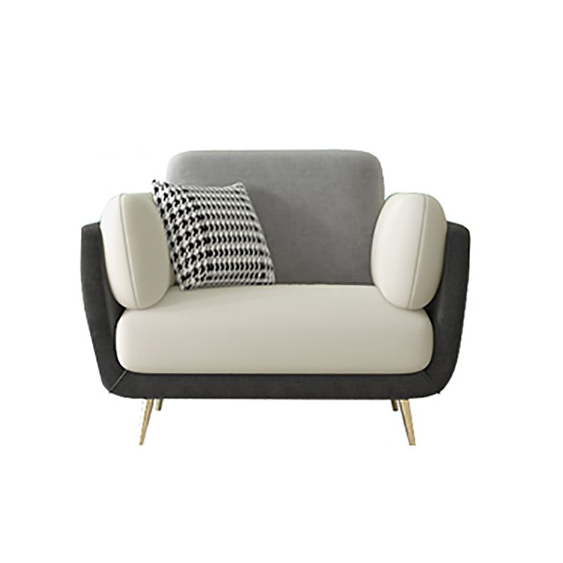 36" High Modern Velvet Square Arm Sofa with 2 Pillows Standard Sofa for Living Room