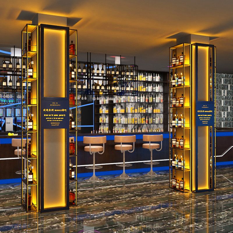 Modern Simple Floor Wine Rack Rectangle Shape Wine Bottle Rack for Dining Room