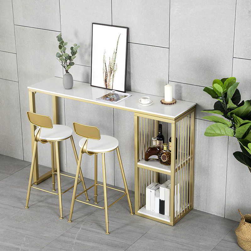 Rectangular Bar Table Set Glam 1/2/3/5 Pieces Bar Table and Stools for Dining Room