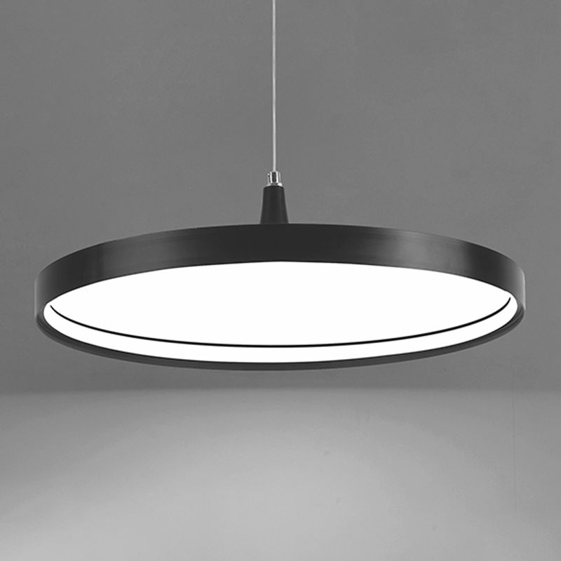 Moderne minimalistische LED -hangende lamp Aluminium cirkelvormige hanglamp met siliconen schaduw