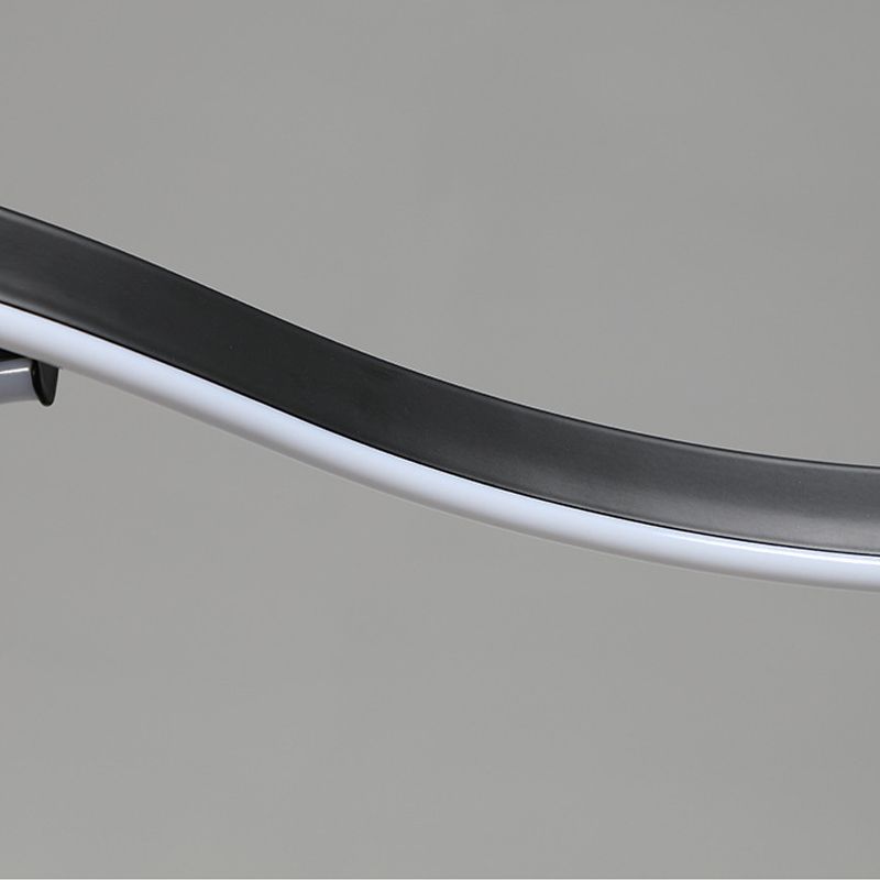 Acrylic Wavy Chandelier Light Modern Black LED Ceiling Pendant Light in Warm/White Light, 39"/41" W