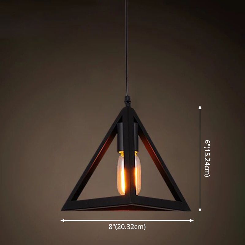1 licht gekooide hangende verlichtingsarmaturen retro industriële stijl metallic hangende hanglampen voor bar