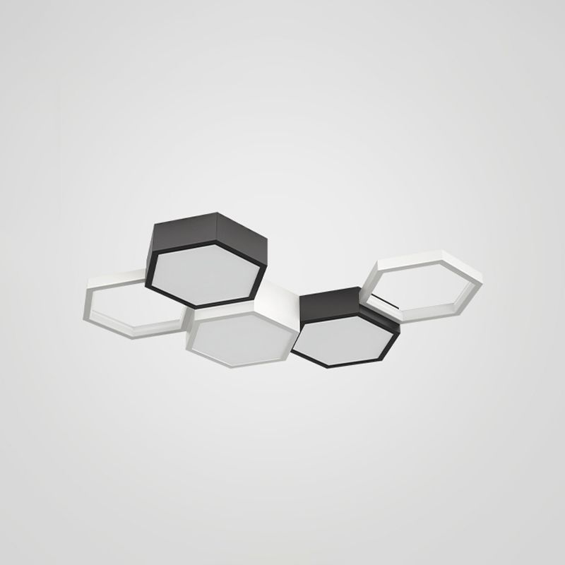 Soporte empotrado LED geométrico acrílico en luz de techo de aluminio esmerilado de estilo creativo moderno
