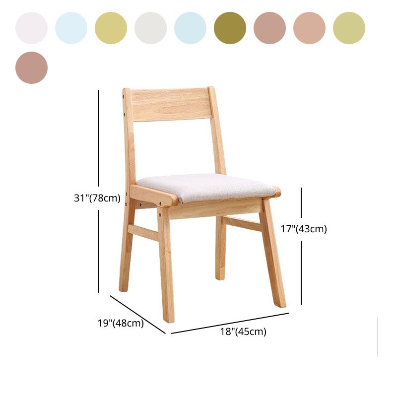 Modern Dining Open Back Chairs Dining Armless Side Chair with Wooden Legs