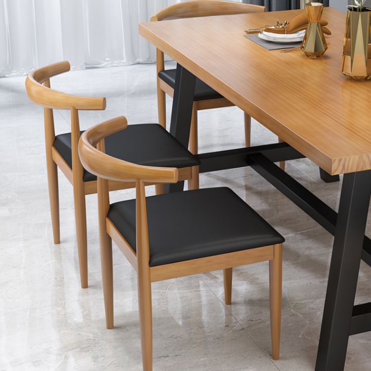 Industrial 1/2/7 Pieces Dining Set Rectangular Solid Wood Indoor Dinette Set