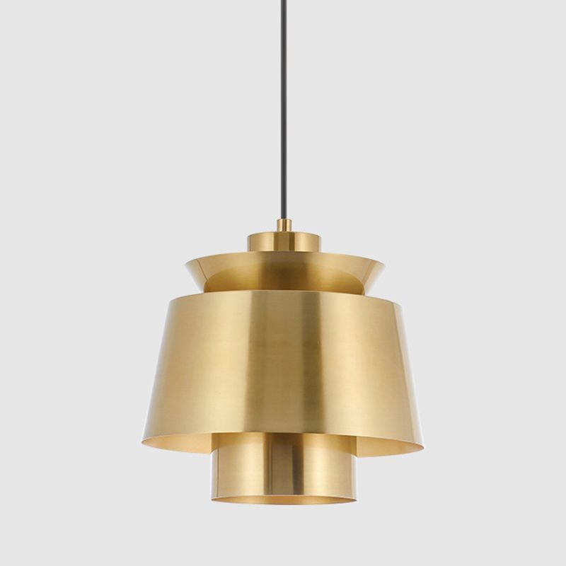 Post-Modern Flying Saucer Shape Pendant Light Metal 1 Light Suspension Light for Living Room