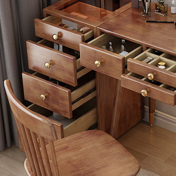 Scandinavian Dressing Table with Drawers Solid Wood Makeup Counter