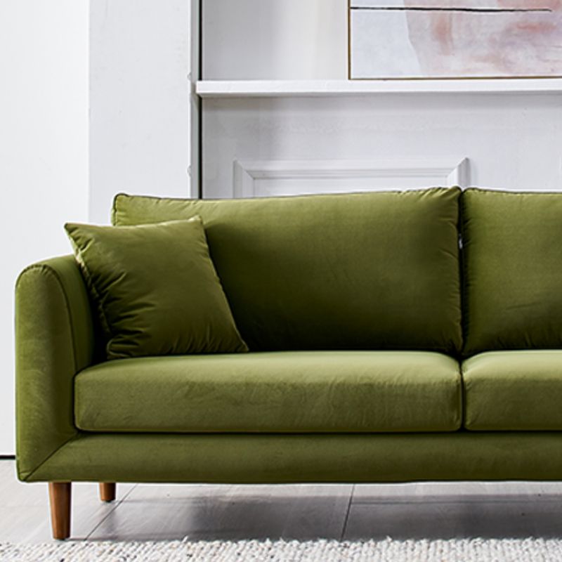 33.46" H Contemporary Velvet Square Arm Sofa with Pillows for Living Room