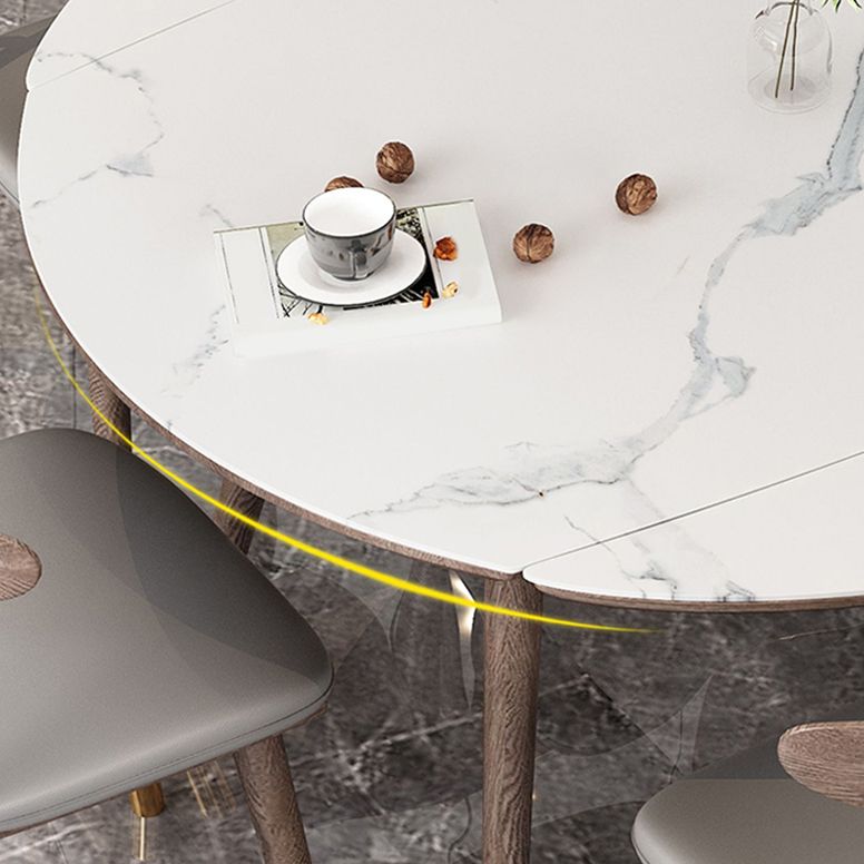 Modern Dining Set 1/4/7 Pieces Folding Dining Table with Open Back Dining Side Chairs