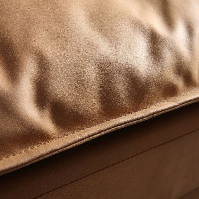 Modern Faux Leather Brown Sofa Pillow Top Arm Cushions Sofa & Chaise