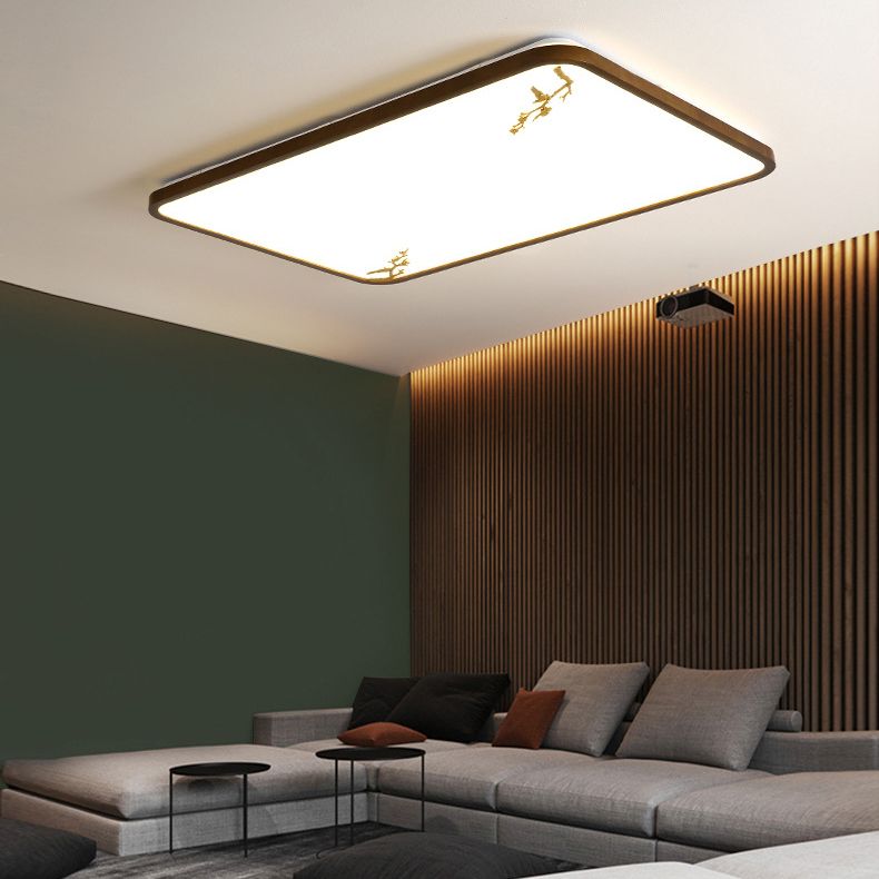 Modern Geometric LED Massimale Lampada Legno 1 Light Flush Mount per Aisle Bedroom