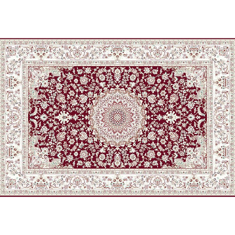 Mitte des Jahrhunderts Indoor Teppich Antiquen Blumendruck Teppich Polyester Anti-Rutsch-Rücken Teppich für Wohnkultur