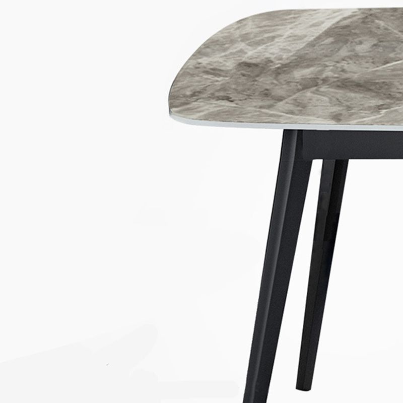 Mesa de comedor de piedra sinterizada de estilo moderno mesa gris rectangular con 4 patas para el hogar
