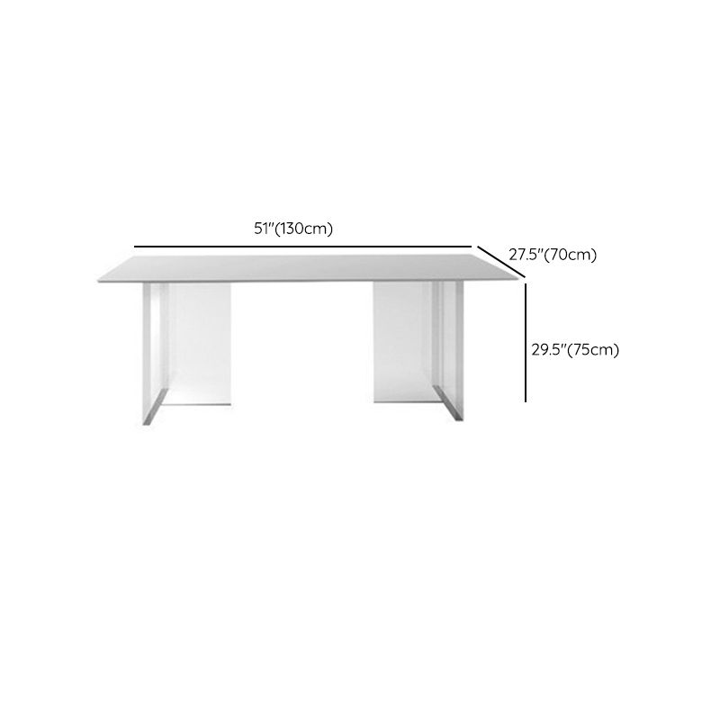 Contemporary 1/4/6/7 Pieces Dining Room Set Rectangle Stone Furniture in White