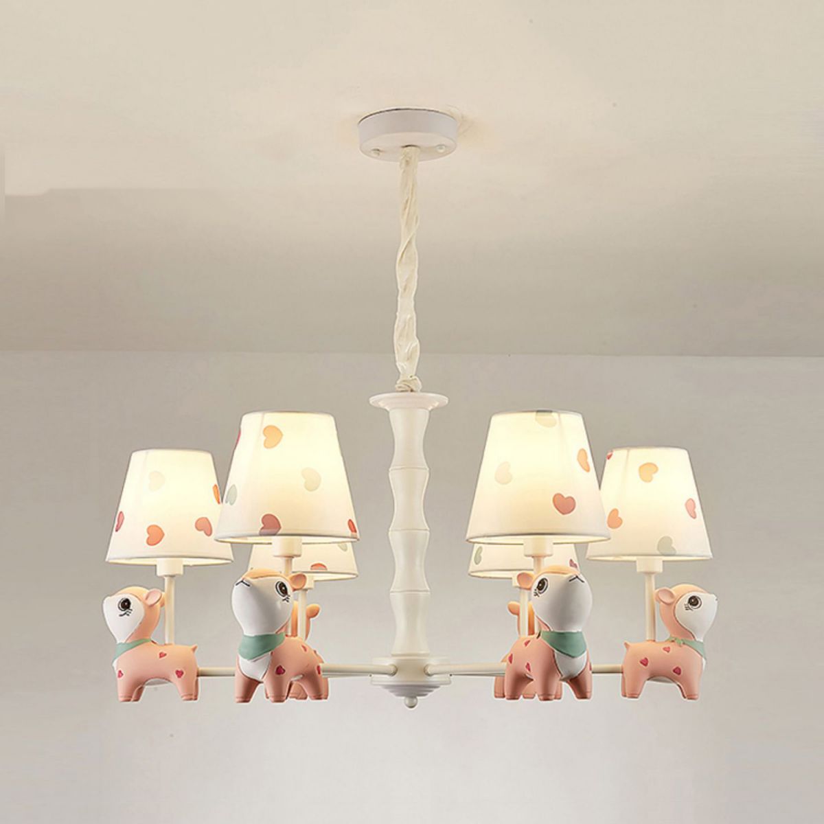 Nordic Style Macron Chandelier Pendant Multi-Head Fabric Chandelier Light for Living Room