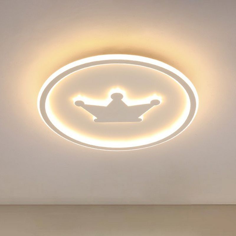Lámpara de techo empotrada LED de acrílico minimalista con montaje empotrado en forma de corona para dormitorio con anillo halo