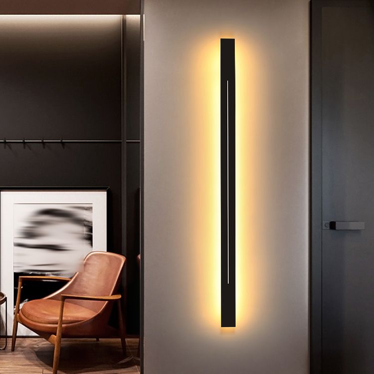 Linear Shape Metal Wall Lighting Idea Modern Style 1 Light Wall Mounted Light Fixture
